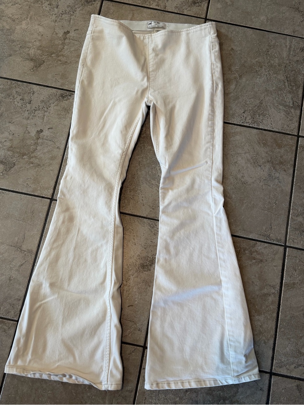 Free People White Flare Jeans